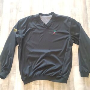 Flog Sports Golf PULLOVER V NECK SWEATSHIRT SIZE ‎ LARGE  BLACK LINED Rare